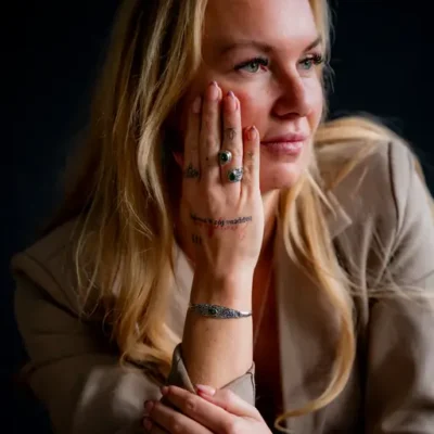 Zilveren dames ring Harmonie green