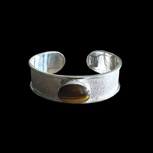 Zilveren dames en heren armband Yoko brown