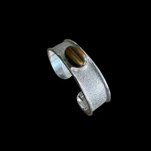 Zilveren dames en heren armband Yoko brown