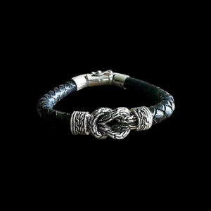 Lederen dames armband Wish knoop