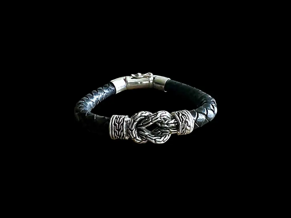 Lederen dames armband Wish knoop 1 Lederen dames armband Wish knoop