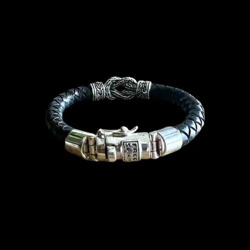 Lederen dames armband Wish knoop