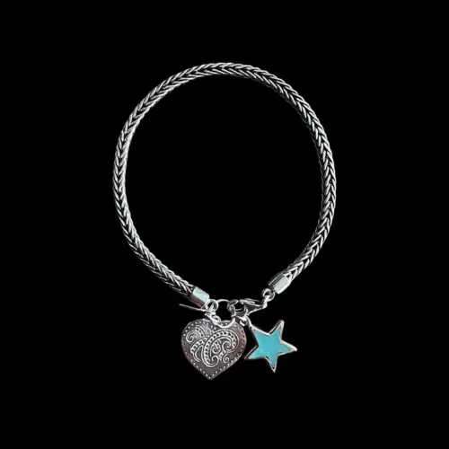 Zilveren dames armband Star blue