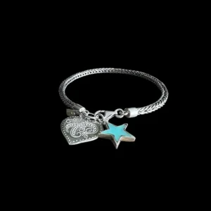 Zilveren dames armband Star blue