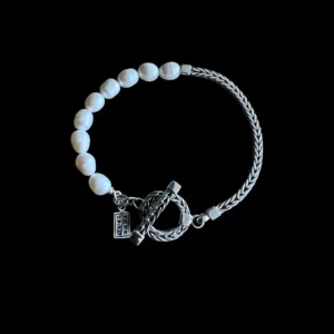 Zilveren dames armband Pearly