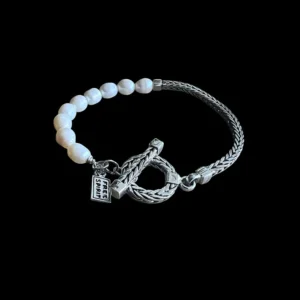 Zilveren dames armband Pearly