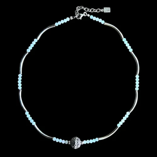 Zilveren ketting Lieve lichtblauw