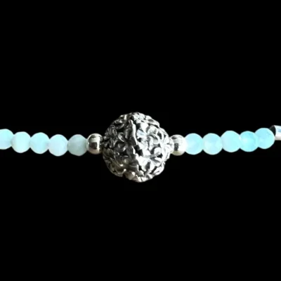 Zilveren ketting Lieve lichtblauw