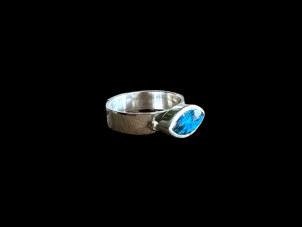 Zilveren dames ring Blue eye 3 Zilveren dames ring Blue eye - Afbeelding 3