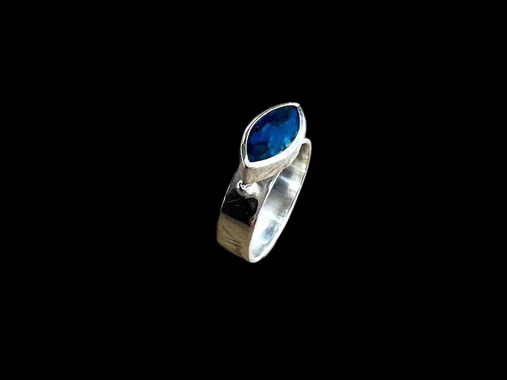 Zilveren dames ring Blue eye 2 Zilveren dames ring Blue eye - Afbeelding 2