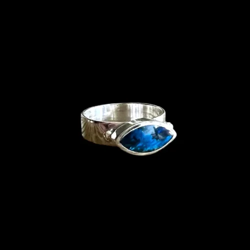 Zilveren dames ring Blue eye