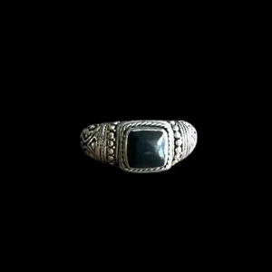 Zilveren dames en heren ring bauke black