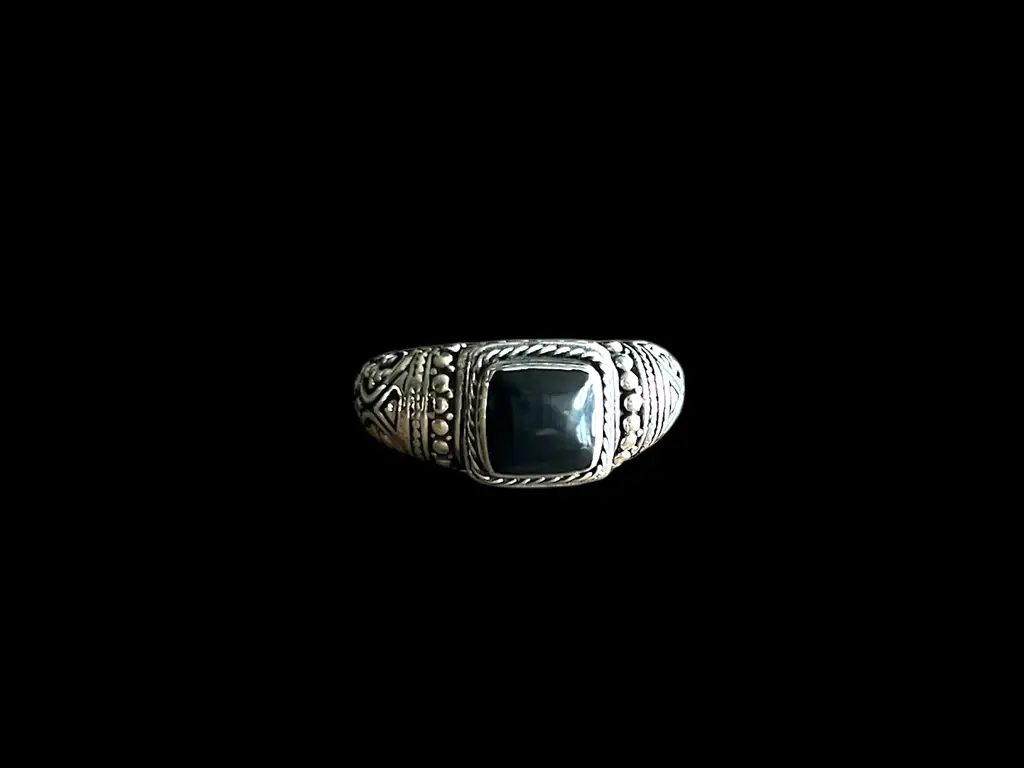 Zilveren dames en heren ring bauke black 2 Zilveren dames en heren ring bauke black - Afbeelding 2