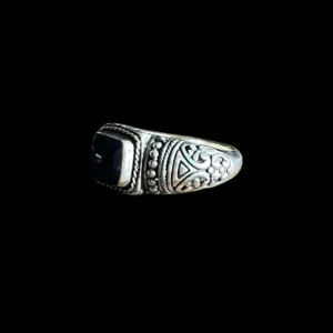 Zilveren dames en heren ring bauke black