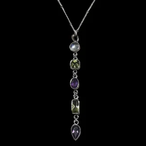 Zilveren ketting Colourful