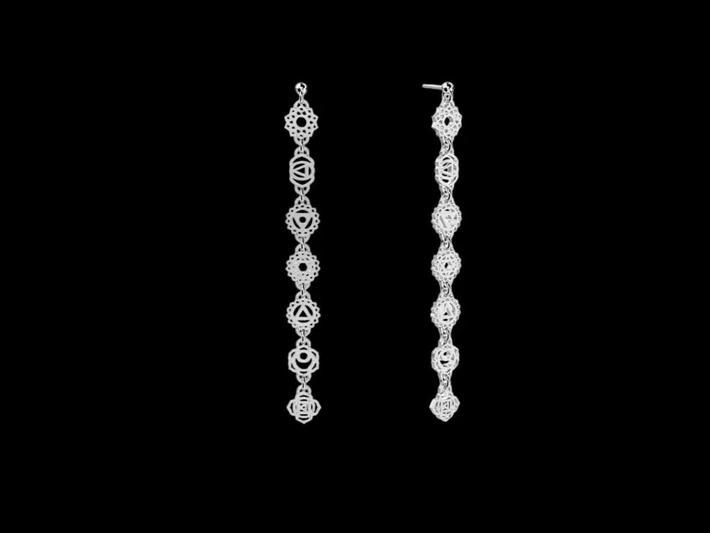 Zilveren oorbellen Chakra 1 Zilveren oorbellen Chakra