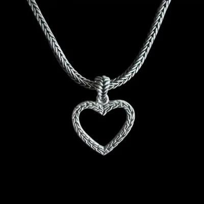 Zilveren hanger Wish hart