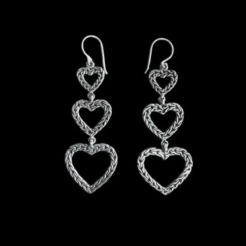 Zilveren oorbellen Wish hart