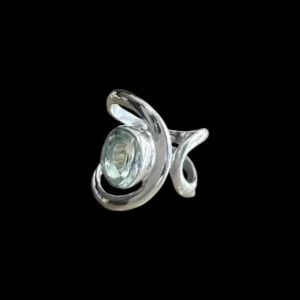 Zilveren dames ring Monique light blue