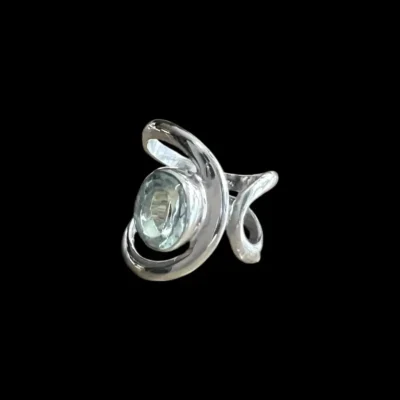 Zilveren dames ring Monique light blue