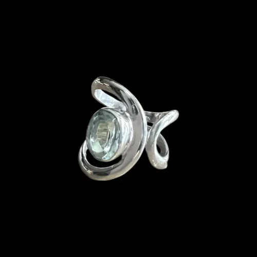 Zilveren dames ring Monique light blue