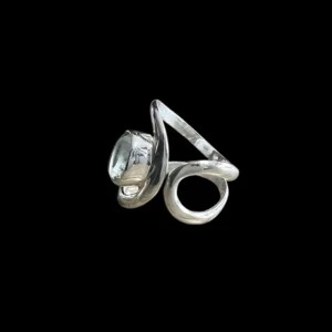 Zilveren dames ring Monique light blue