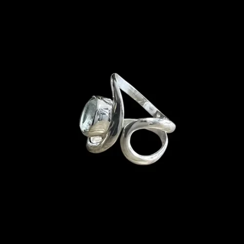 Zilveren dames ring Monique light blue