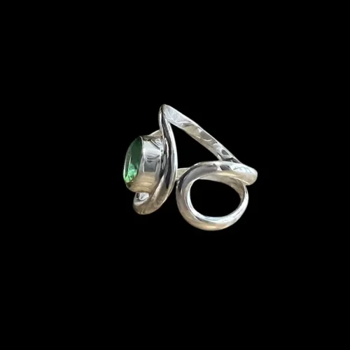 Zilveren dames ring Monique green