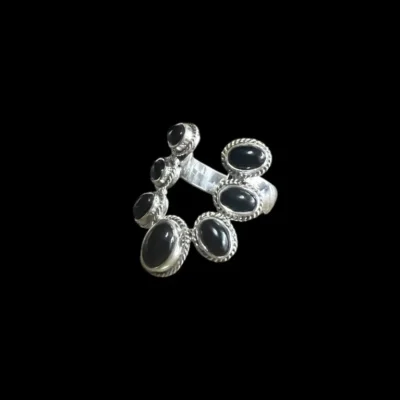 Zilveren dames ring Mehar big black