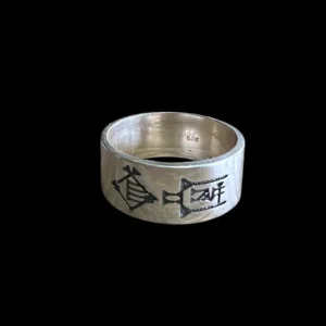 Zilveren dames en heren ring Trust