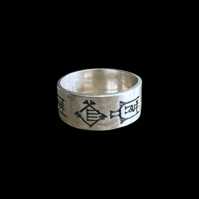 Zilveren dames en heren ring Trust
