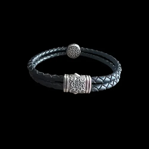 Lederen armband Kompass