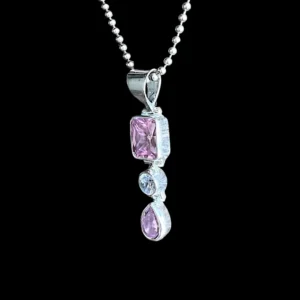 Zilveren hanger Pink