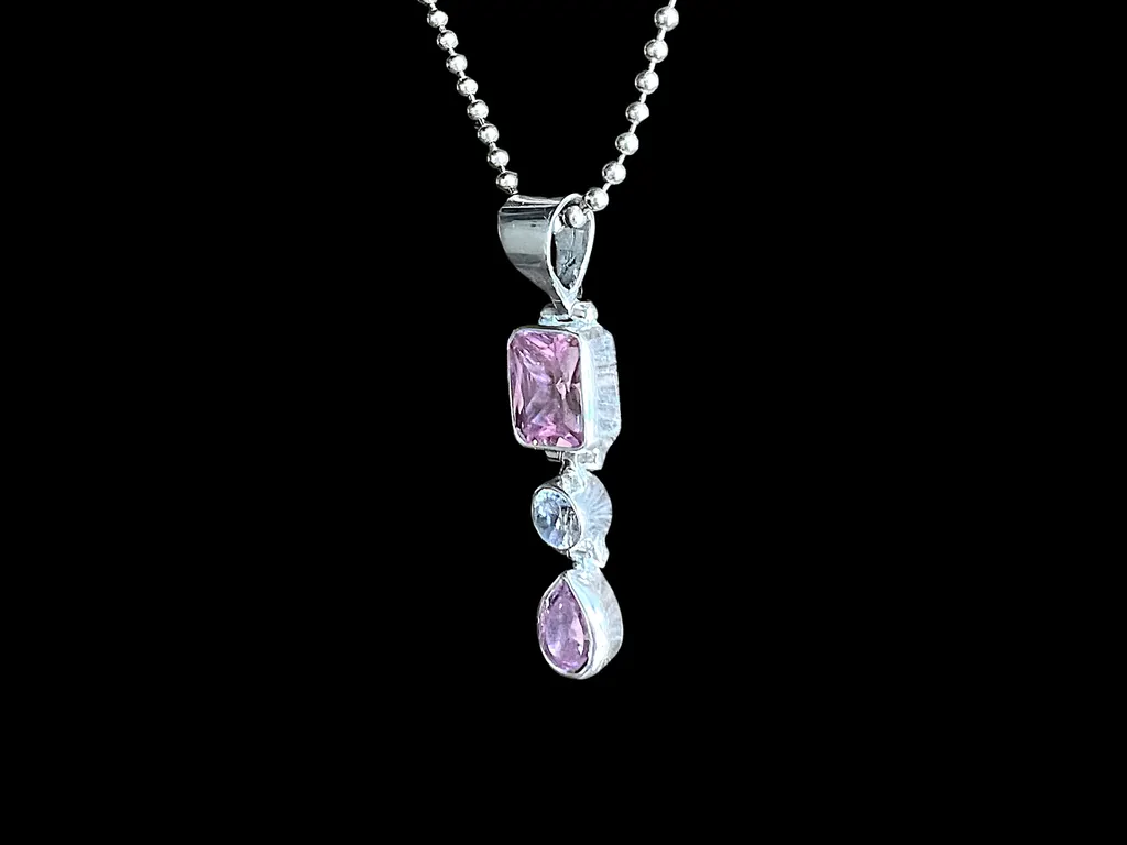 Zilveren hanger Pink 2 Zilveren hanger Pink - Afbeelding 2