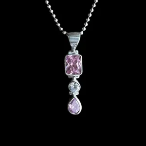 Zilveren hanger Pink