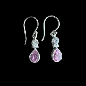 Zilveren oorbellen Pink