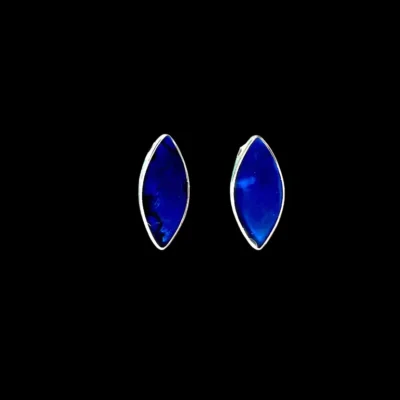 Zilveren oorbellen Blue eye