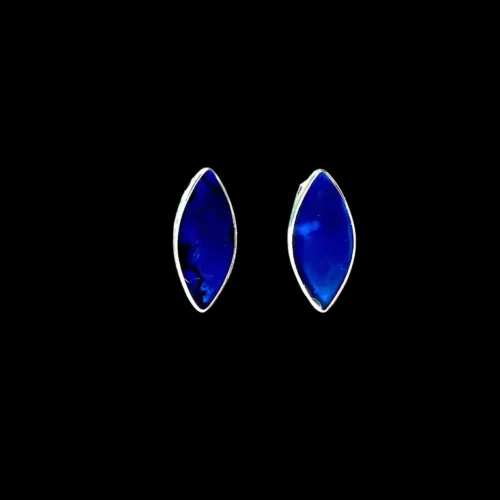 Zilveren oorbellen Blue eye