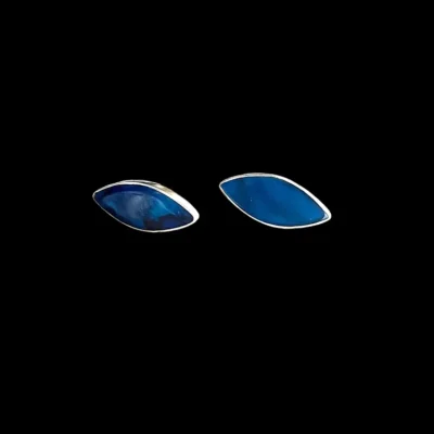 Zilveren oorbellen Blue eye