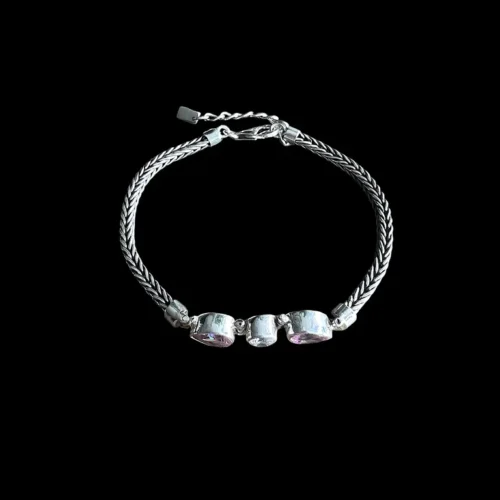 Zilveren dames armband Pink