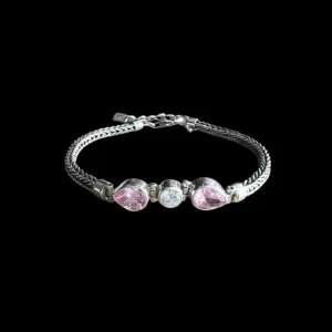 Zilveren dames armband Pink