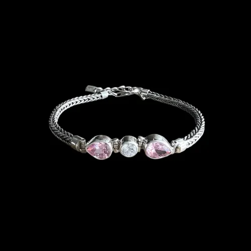 Zilveren dames armband Pink