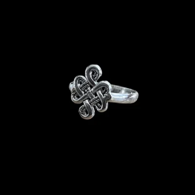 Zilveren dames ring Knoop