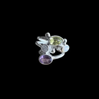 Zilveren dames ring Touch of colours