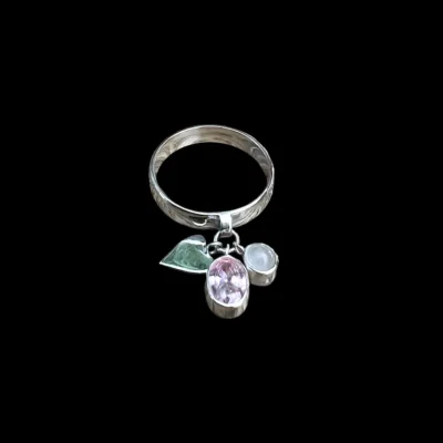 Zilveren dames ring Pink dream