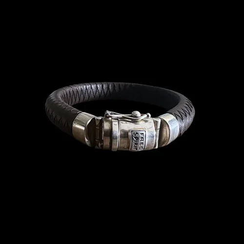 Lederen armband Strong brown