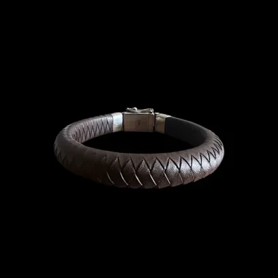 Lederen armband Strong brown