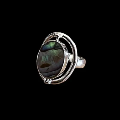 Zilveren dames ring Turn around