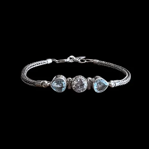 Zilveren dames armband Blue