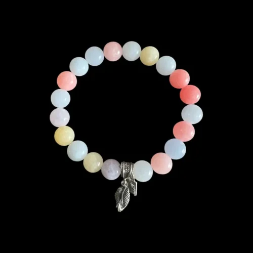 Kralen armband Morganiet met zilveren indianen veer